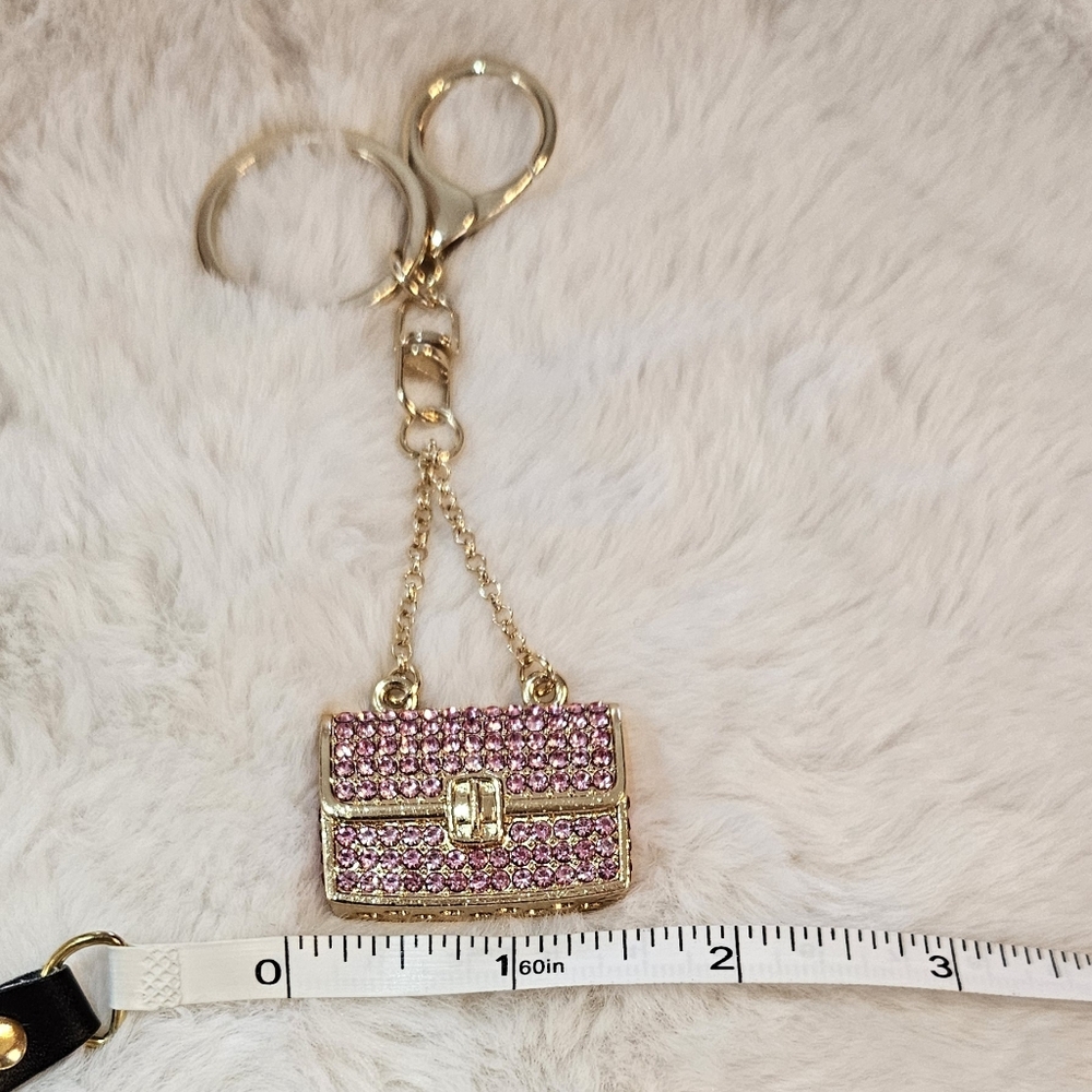 Pink Gold Bag Charm Keychain